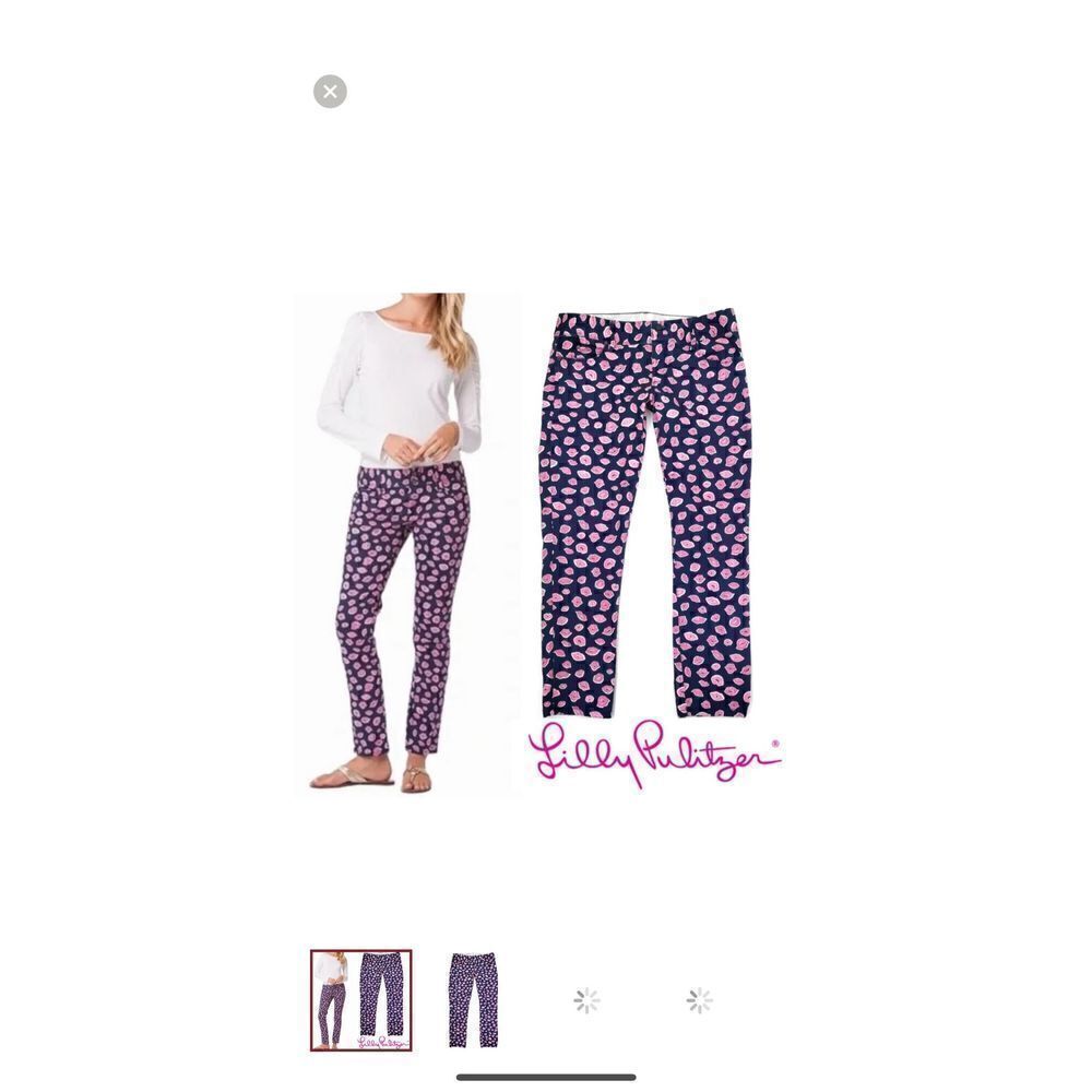 LILLY PULITZER WORTH SKNNY MINI JEANS IN BRIGHT NAVY BOCCE SIZE 4